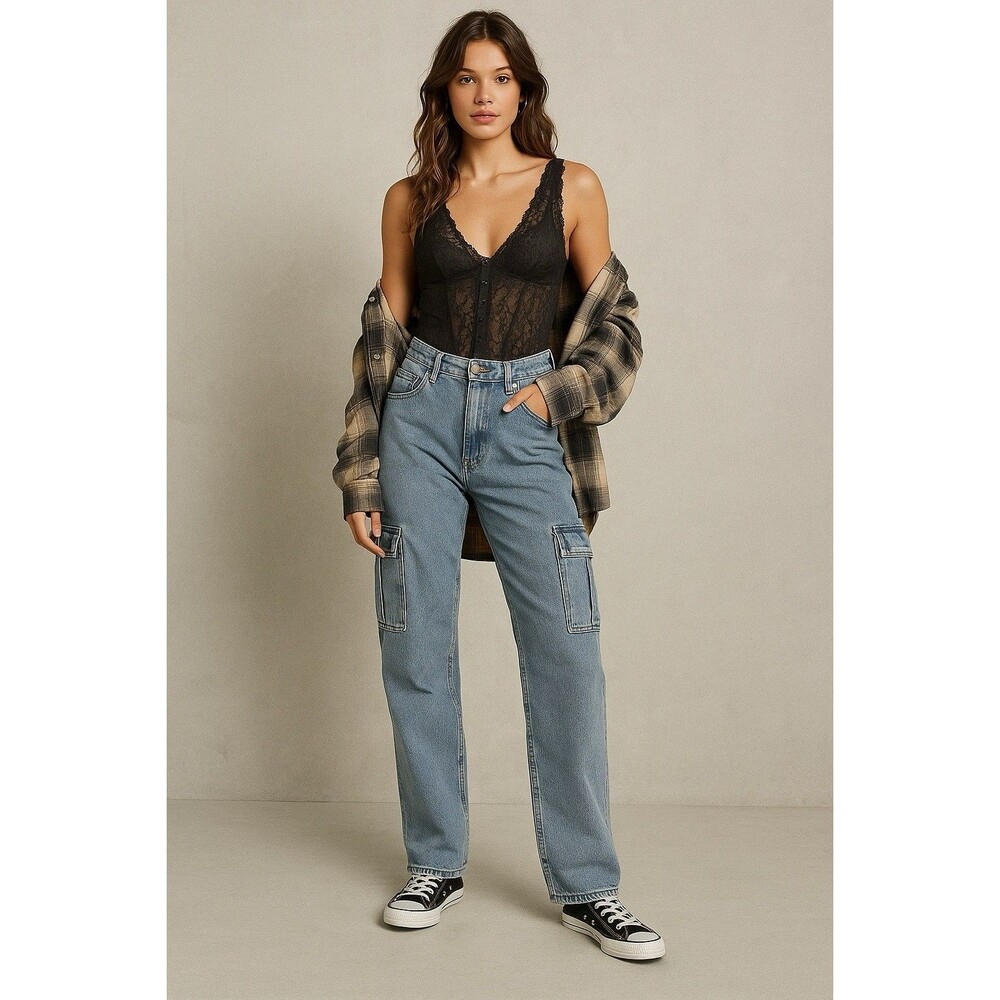 Cello Womens Cargo Jeans  Sz Tag 5/32‎ Carpenter - Picture 8 of 12